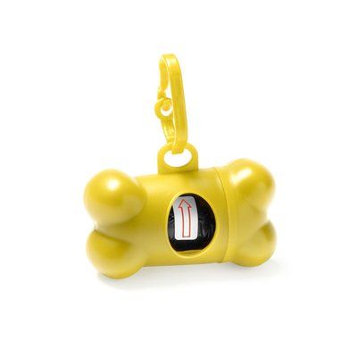 Dispensador de bolsas para mascota con enganche Amarillo