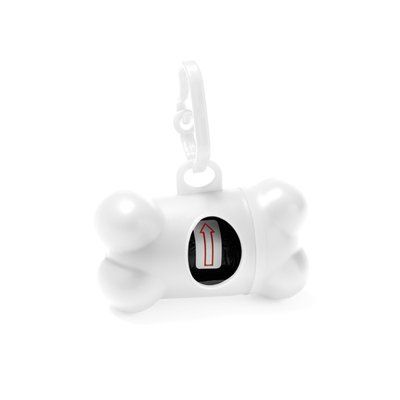 Dispensador de bolsas para mascota con enganche Blanco