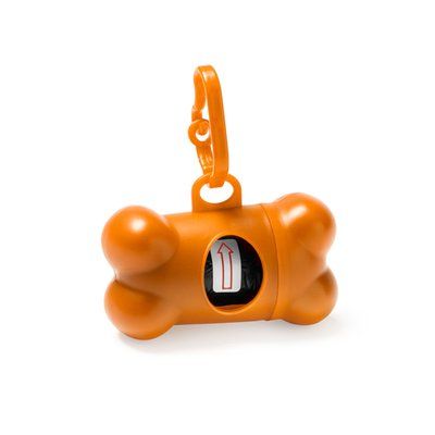 Dispensador de bolsas para mascota con enganche Naranja