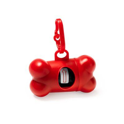 Dispensador de bolsas para mascota con enganche Rojo