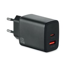 Enchufe carga rápida 65W de 2 polos UE Negro