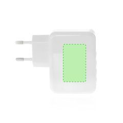 Enchufe cargador con 4 salidas USB | En el lateral ancho | 20 x 25