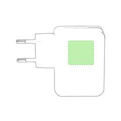 Enchufe cargador con 4 salidas USB | En el lateral ancho | 30 x 30