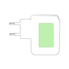 Enchufe cargador con 4 salidas USB | En el lateral ancho | 50 x 30