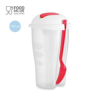 Ensaladera plastico con tenedor 750ml.