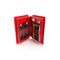 Estuche con lápices, ceras, sacapuntas y goma de borrar Roj
