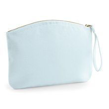 Estuche algodón orgánico grueso con cremallera Pastel Blue S