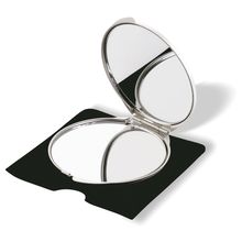Espejo doble con aumento de aluminio y funda de terciopelo Plata Mate