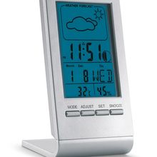 Estación metereológica con pantalla azul LCD Plata