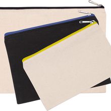 Estuche de algodón canvas 28x20cm Black / Royal Blue