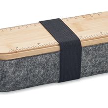Estuche Fieltro con Tapa Soporte Regla Madera