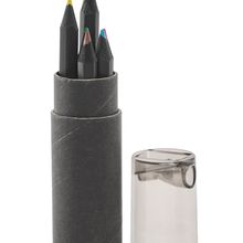 Estuche con Sacapuntas y 6 lápices colores Negro