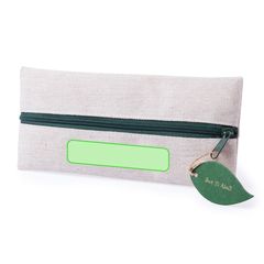 Estuche en yute y algodón ecológico | En la cara que lleva la cremallera | 90 x 20
