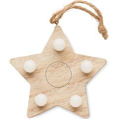 Estrella Adorno de Madera Iluminada | Frontal | 20 x 20