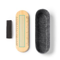 Estuche fieltro con tapa-regla de bambú | ZONA1 | 150 x 25