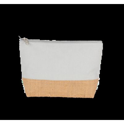 Estuche de canvas con base de yute natural Snow Grey / Natural