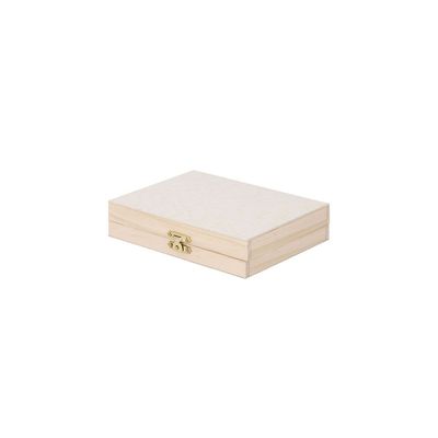 Estuche de madera con acuarelas y ceras