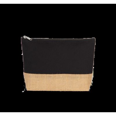 Estuche de canvas con base de yute natural Black / Natural