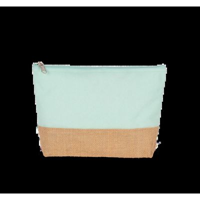 Estuche de canvas con base de yute natural Ice Mint / Natural