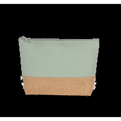 Estuche de canvas con base de yute natural Sage / Natural