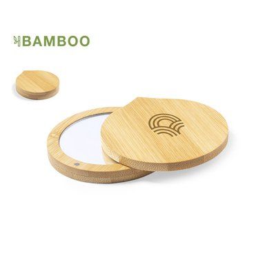 Espejo Bambú Cierre Magnético Ø7.5cm