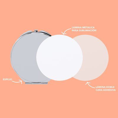 Espejo plegable x2 con placa sublimable