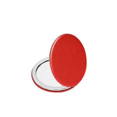 Espejo Redondo Plegable Metal y Aumento 2X Rojo