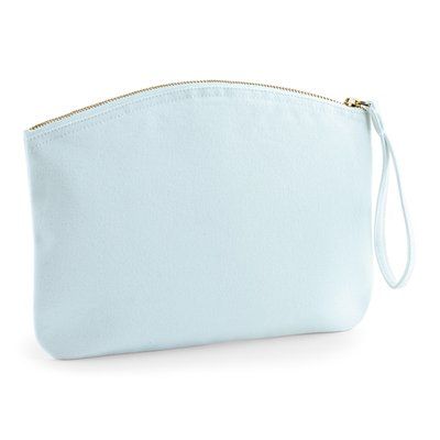 Estuche algodón orgánico grueso con cremallera Pastel Blue S