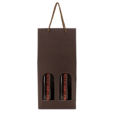 Estuche Cartón para 2 Botellas con Asas