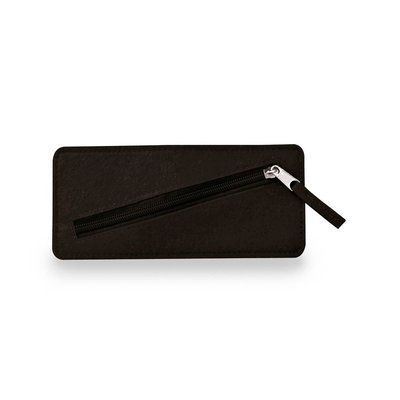 Estuche de Fieltro con Cremallera Cruzada Negro