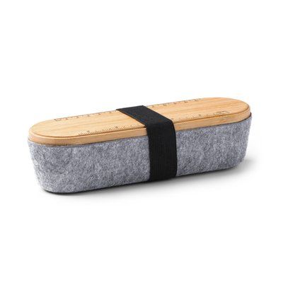 Estuche fieltro con tapa-regla de bambú