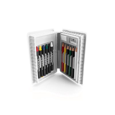 Estuche con lápices, ceras, sacapuntas y goma de borrar Bla