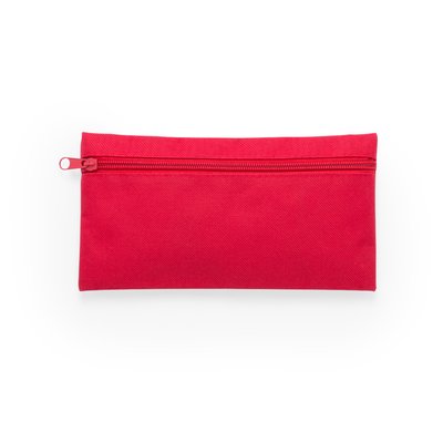 Estuche de poliéster con cremallera frontal Roj