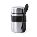 Fiambrera Acero Inox 500ml con Utensilio 3 en 1
