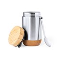 Fiambrera Inox 450ml con Cuchara y Base Corcho