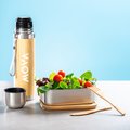 Fiambrera Inox/Bambú 600ml con Cubiertos