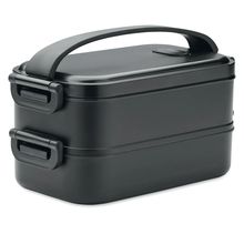 Fiambrera Doble Piso Hermetica 2x800ml Negro