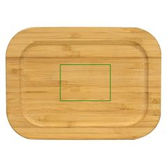Fiambrera 600ml Acero y Bambú con Cubiertos | Tapa | 55 x 40
