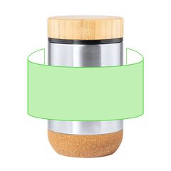 Fiambrera Inox 450ml con Cuchara y Base Corcho | Alrededor del cuerpo | 200 x 60