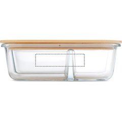 Fiambrera 800ml Vidrio y Tapa Bambú | Lado 1 | 80 x 20