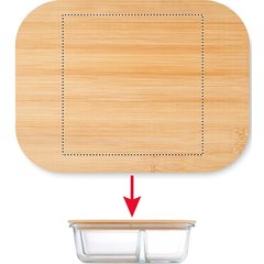 Fiambrera 800ml Vidrio y Tapa Bambú | LID CENTER | 120 x 120
