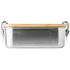 Fiambrera Inox 750ml con Tapa de Bambú | Lado 1 | 80 x 30
