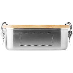 Fiambrera Inox 750ml con Tapa de Bambú | Lado 1 | 80 x 30