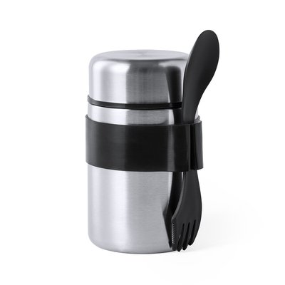 Fiambrera Acero Inox 500ml con Utensilio 3 en 1