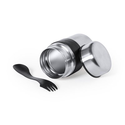 Fiambrera Acero Inox 500ml con Utensilio 3 en 1