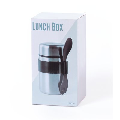 Fiambrera Acero Inox 500ml con Utensilio 3 en 1