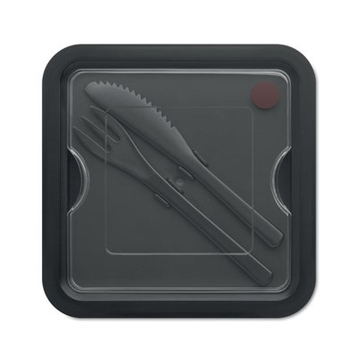 Fiambrera PP 600ml con Cubiertos