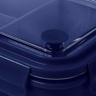 Fiambrera con tapa transparente y compartimentos