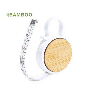Flexómetro ABS 1m con Bambú y Clip
