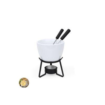 Fondue de cerámica con base metálica